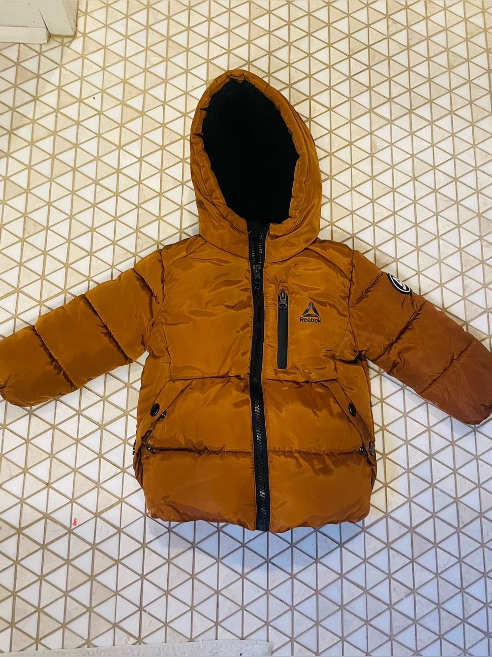 Reebok Baby Puffer Jacket Toddler Size 2T Brown